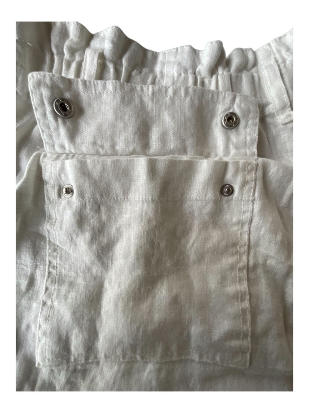 Sanctuary Linen Paperbag Waist Cargo Shorts White XL - Picture 8 of 8